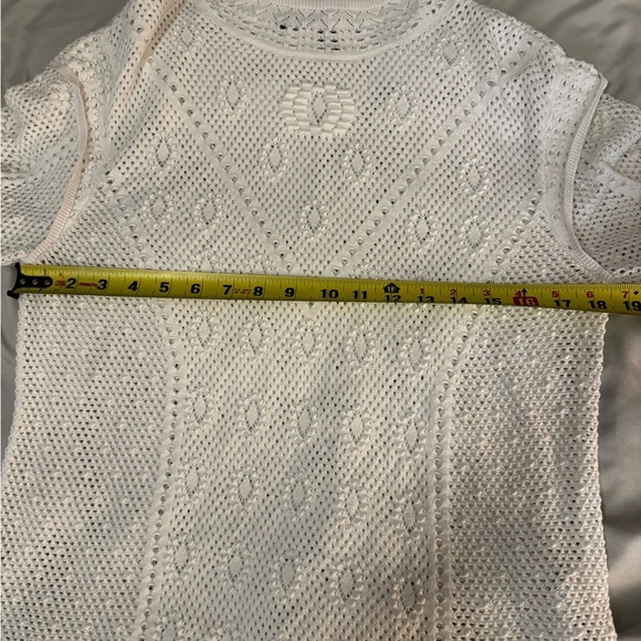 White House Black Market‎ White Crochet Pointelle Pullover The Summit Top - Picture 5 of 10